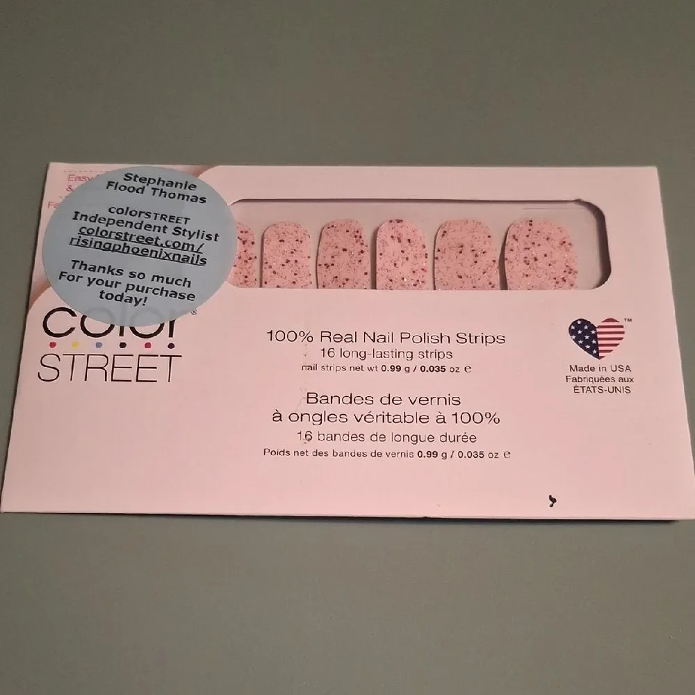 Color Street Pink Warrior Speckle Nail Polish Strips by Color Street